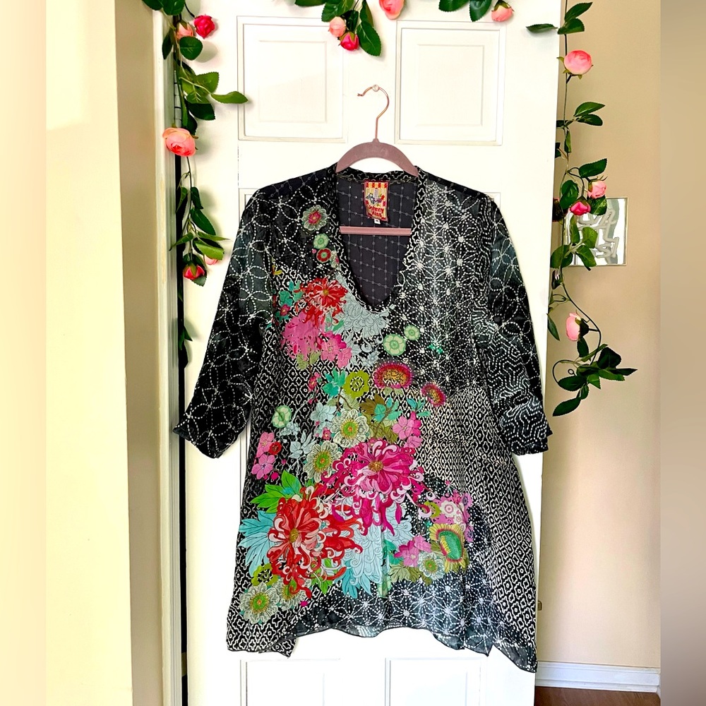 Johnny Was Floral Cupra Rayon Tunic